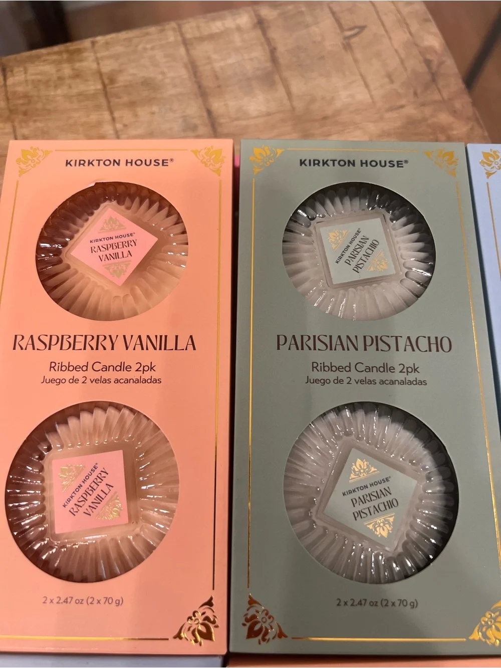Raspberry Vanilla & Parisian Pistachio Coffee Crème 6 Candles glass Gift Set